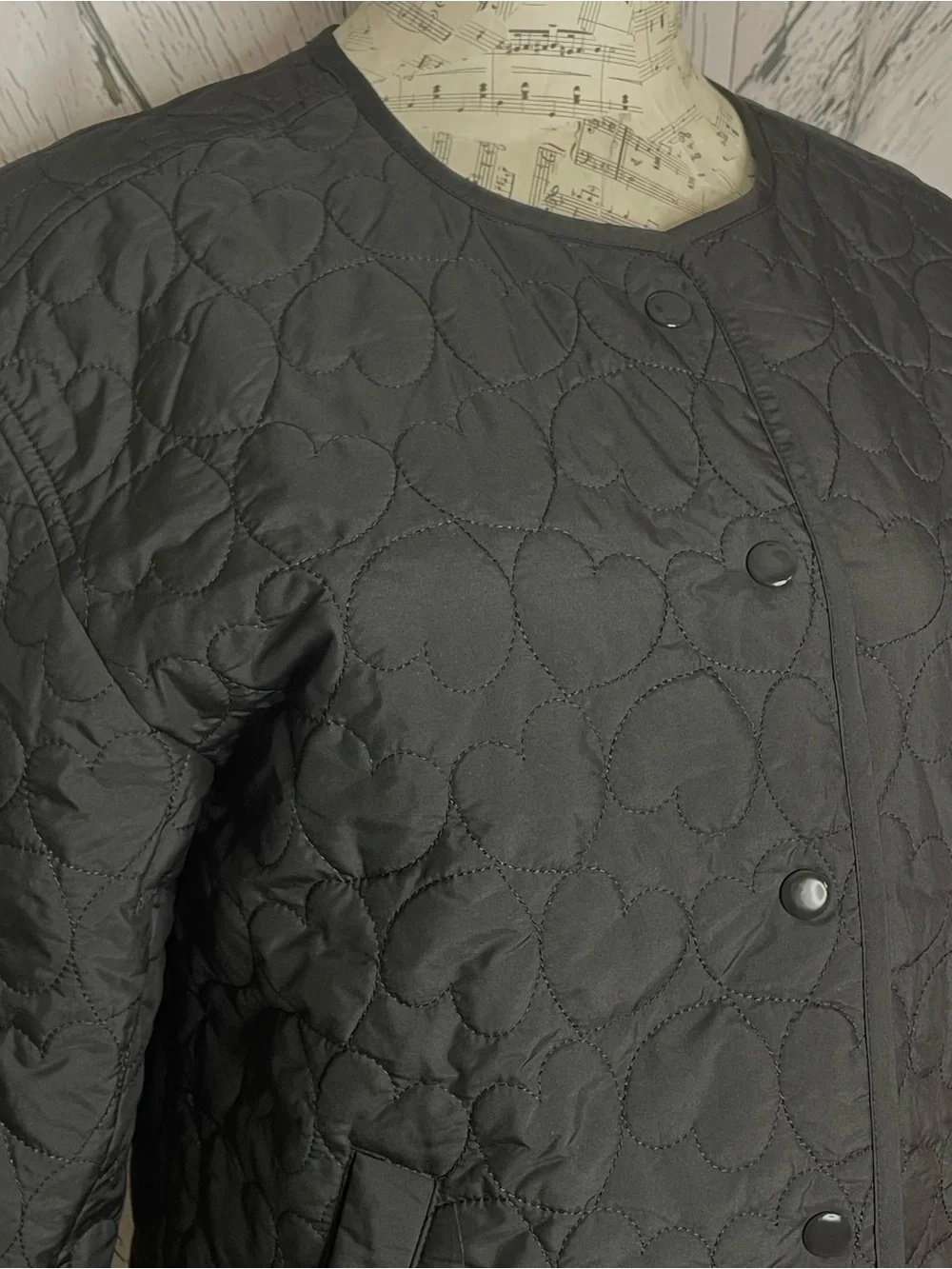 J. Crew Quilted Heart Jacket Lightweight Black XS